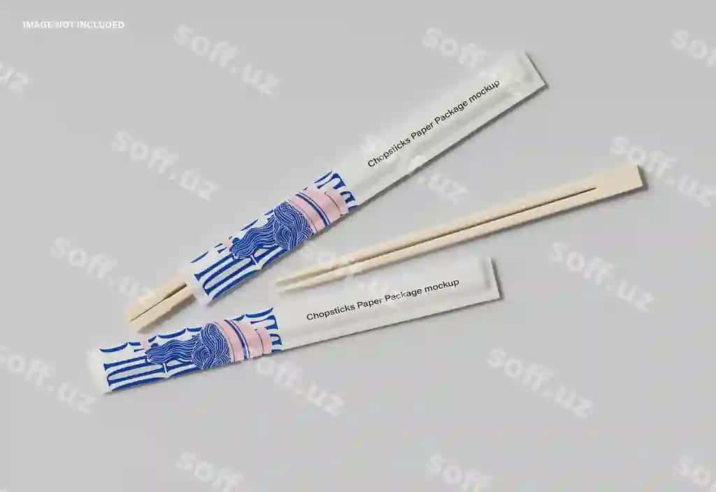 Chak-chak qog'oz paket namunasi | Chopsticks paper package mockup