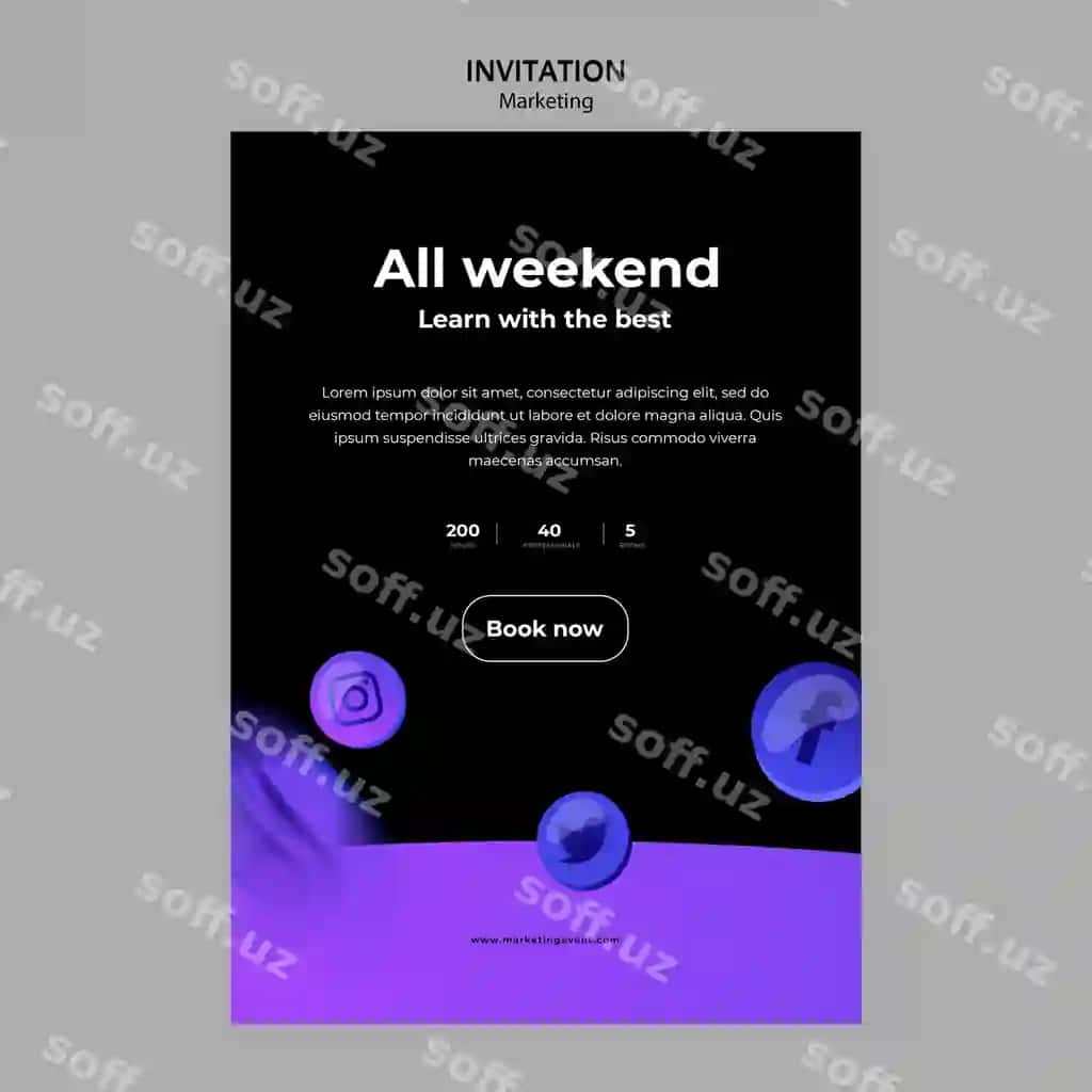 Gradient marketing taklif shabloni | Gradient marketing invitation template
