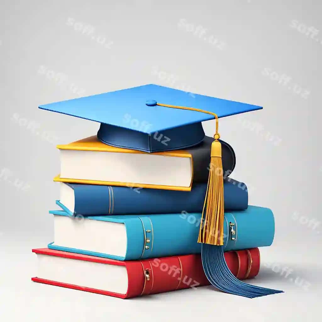 Bitirish to'qquq va kitoblar to'plami rasmi | Graduation cap stack books image
