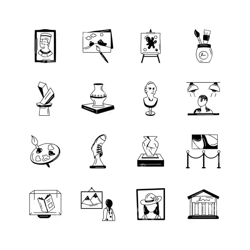 Oling bu ajoyib san'at galereyasi ikonlari zamonaviy uslub | Get this amazing art gallery icons modern style