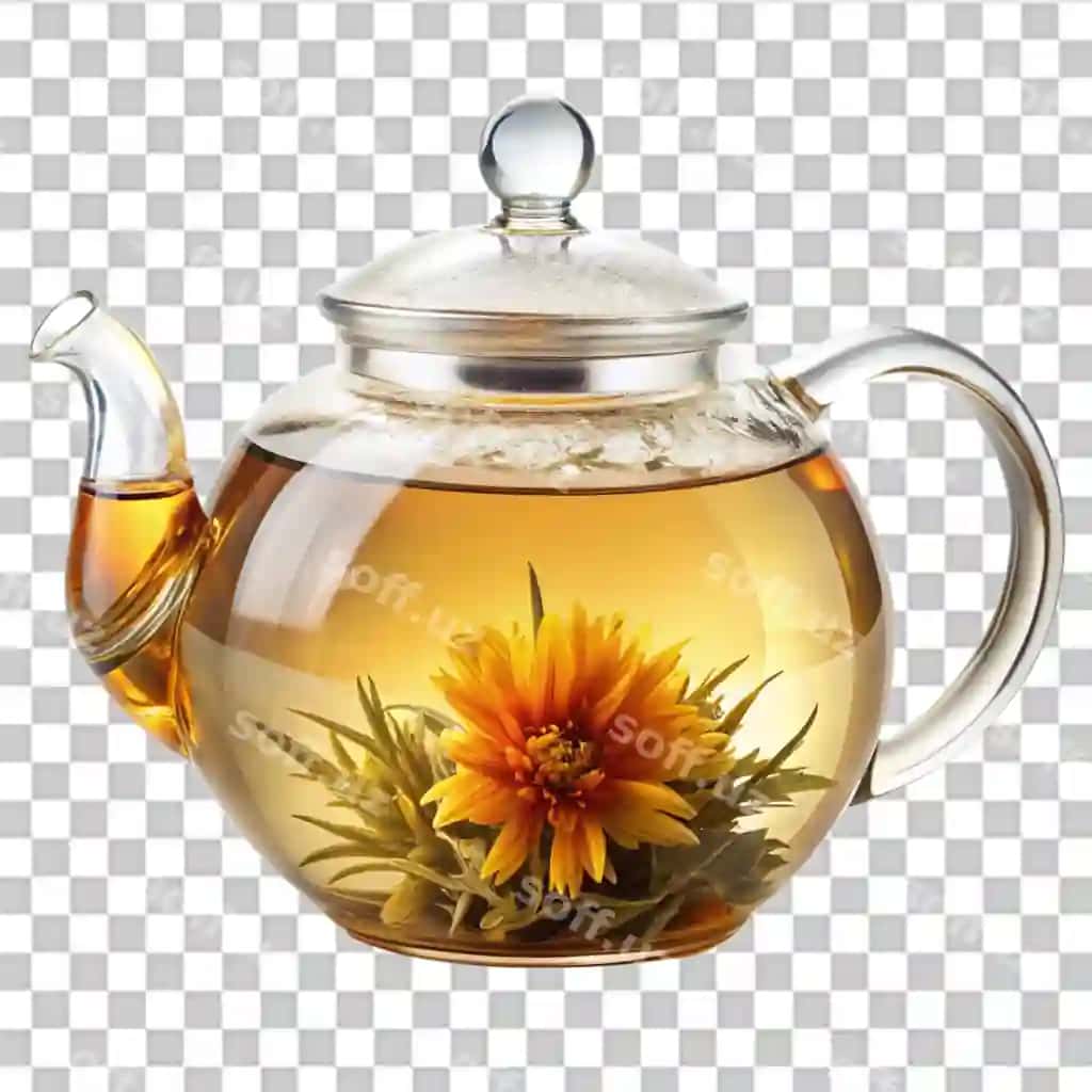 Shaffof stakan choy qozon gullab choy bilan | Transparent glass teapot with blooming tea