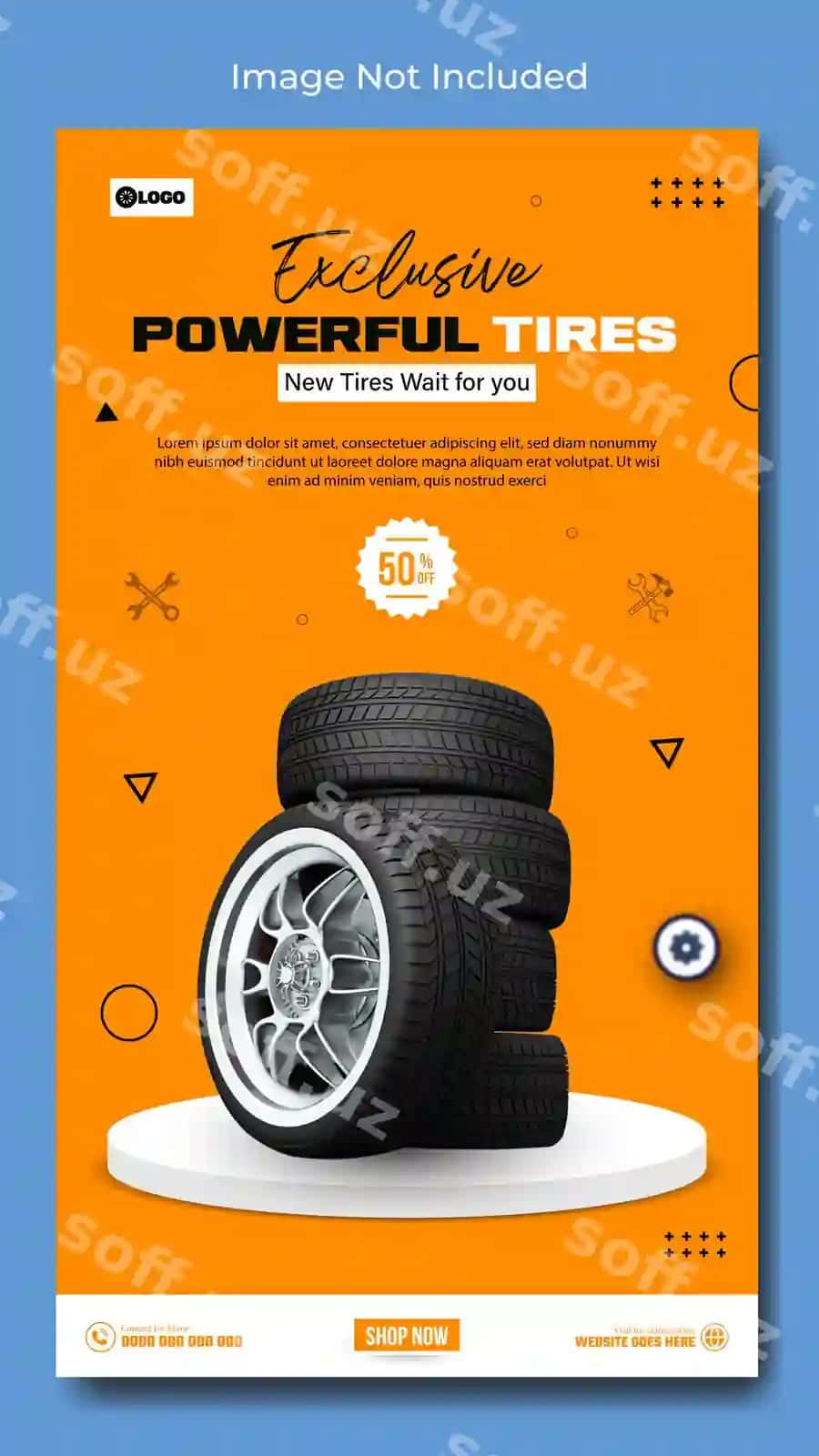 Fasllik shinnilar sotuvi hikoya shabloni | Seasonal tires sale story template