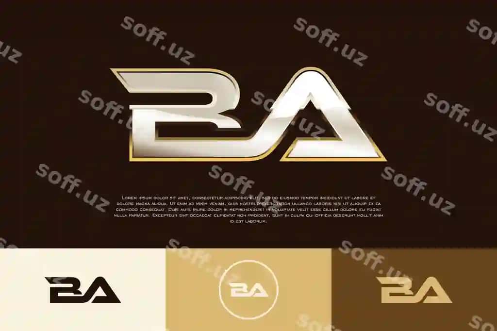 Ba boshlang'ich zamonaviy maxsus emblema logotip shablon biznes | Ba initial modern exclusive emblem logo template business