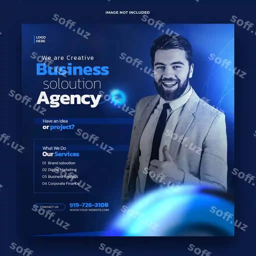 Raqamli marketing agentligi korporativ ijtimoiy media baneri Instagram | Digital marketing agency corporate social media banner instagram