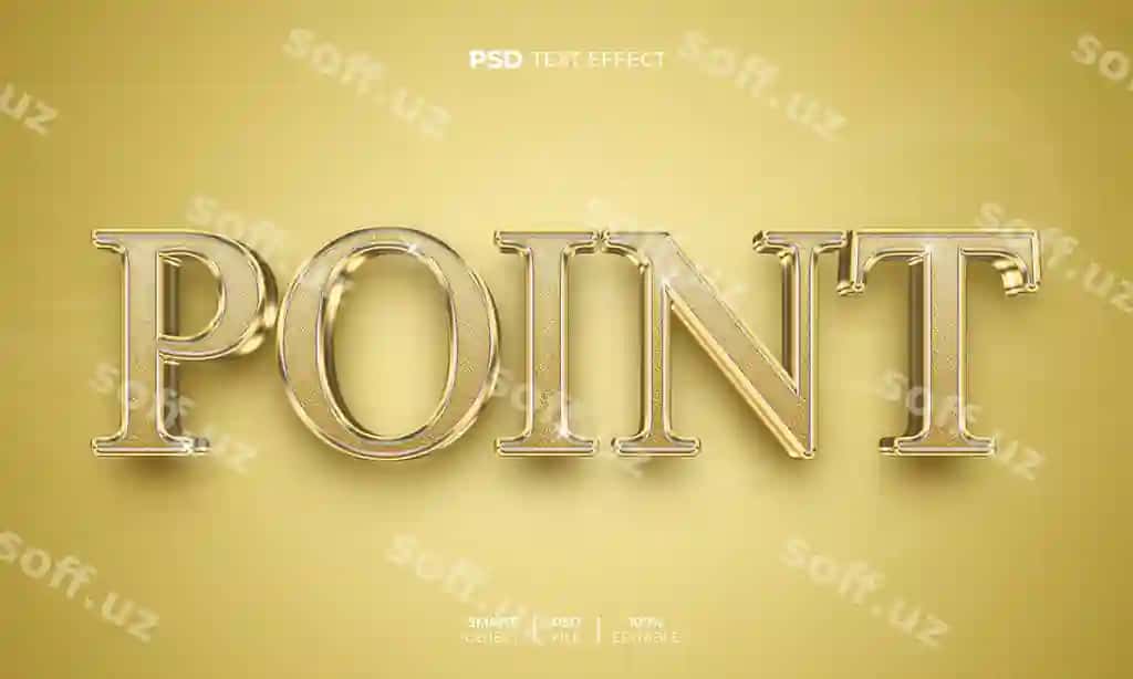 Nuqta 3D tahrirlanga matn effekti | Point 3d editable text effect