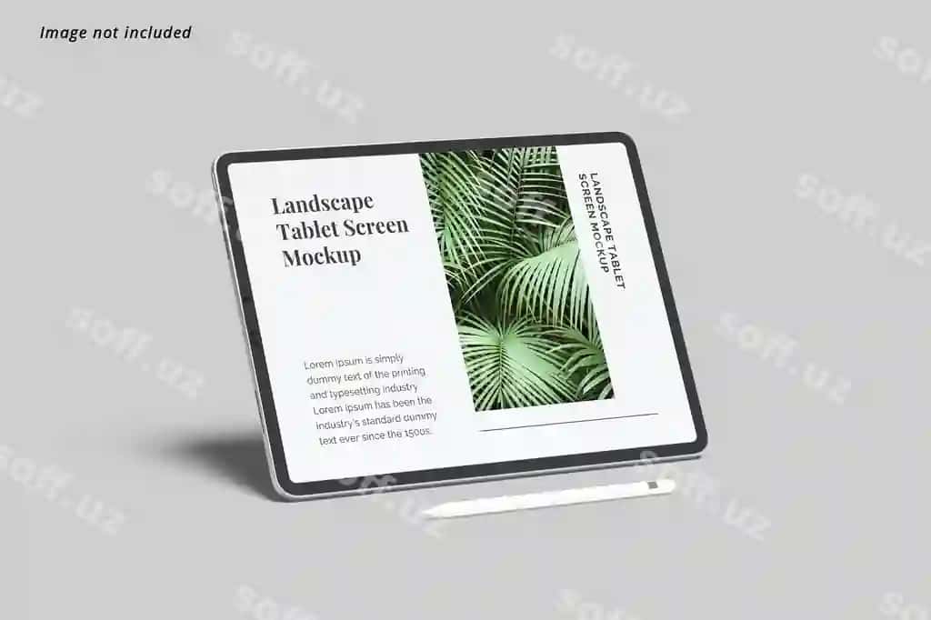 Landshaft planshet ekran namunasi | Landscape tablet screen mockup