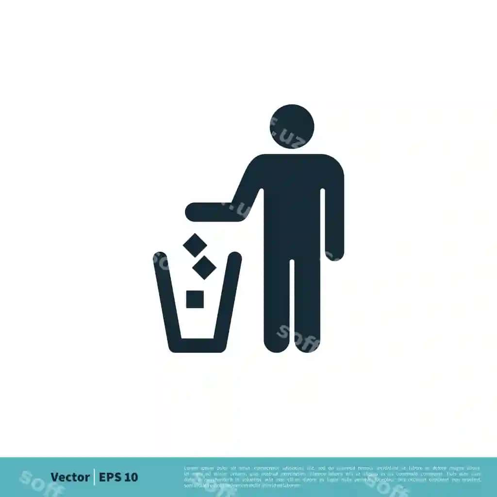 Thrash qayta ishlatish mumkin ikonka vektor logotip shablon illustratsiya dizayni | Thrash can recycle icon vector logo template illustration design