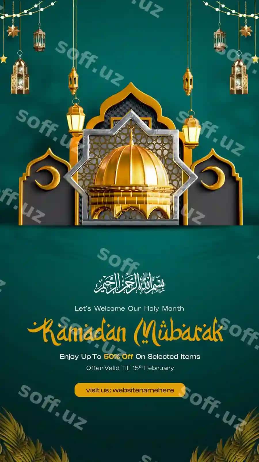 Ramazon muborak ijtimoiy media Instagram story dizayn shabloni | Ramadan mubarak social media instagram story design template