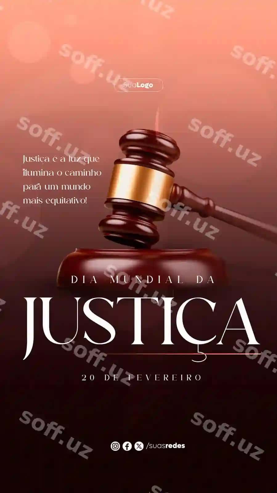 Jahon ijtimoiy adolat kuni media posti | Dia mundial da justica social media post
