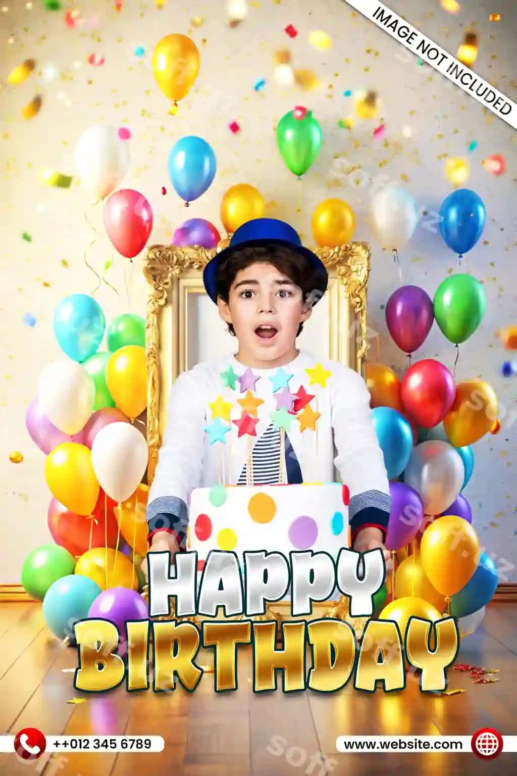 Tug'ilgan kuning muborak xabari orqa fon plakat dizayni | Happy birthday wish background poster design