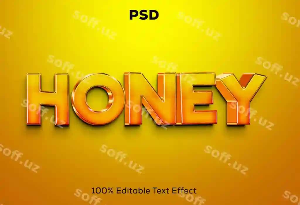 Shirin tahrir qilish mumkin 3D matn effekti | Honey editable 3d text effect