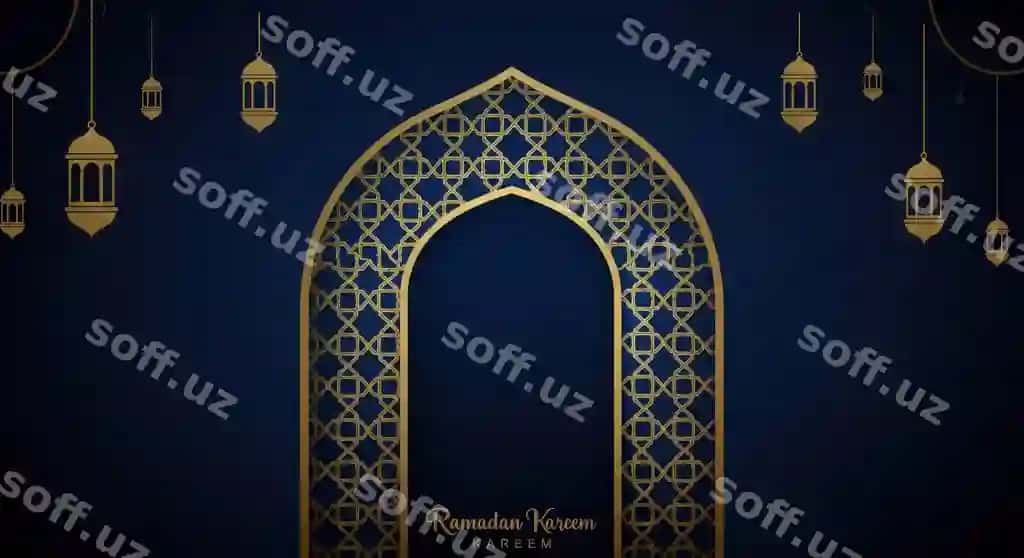 Ramazon kengirmali tabrik kartasi | Ramadan kareem greeting card