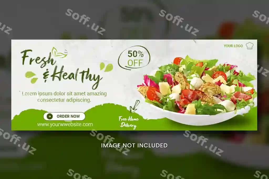 Sog'liq ovqat jild dizayni, ovqat facebook jild dizayni | Healthy food cover design food facebook cover design