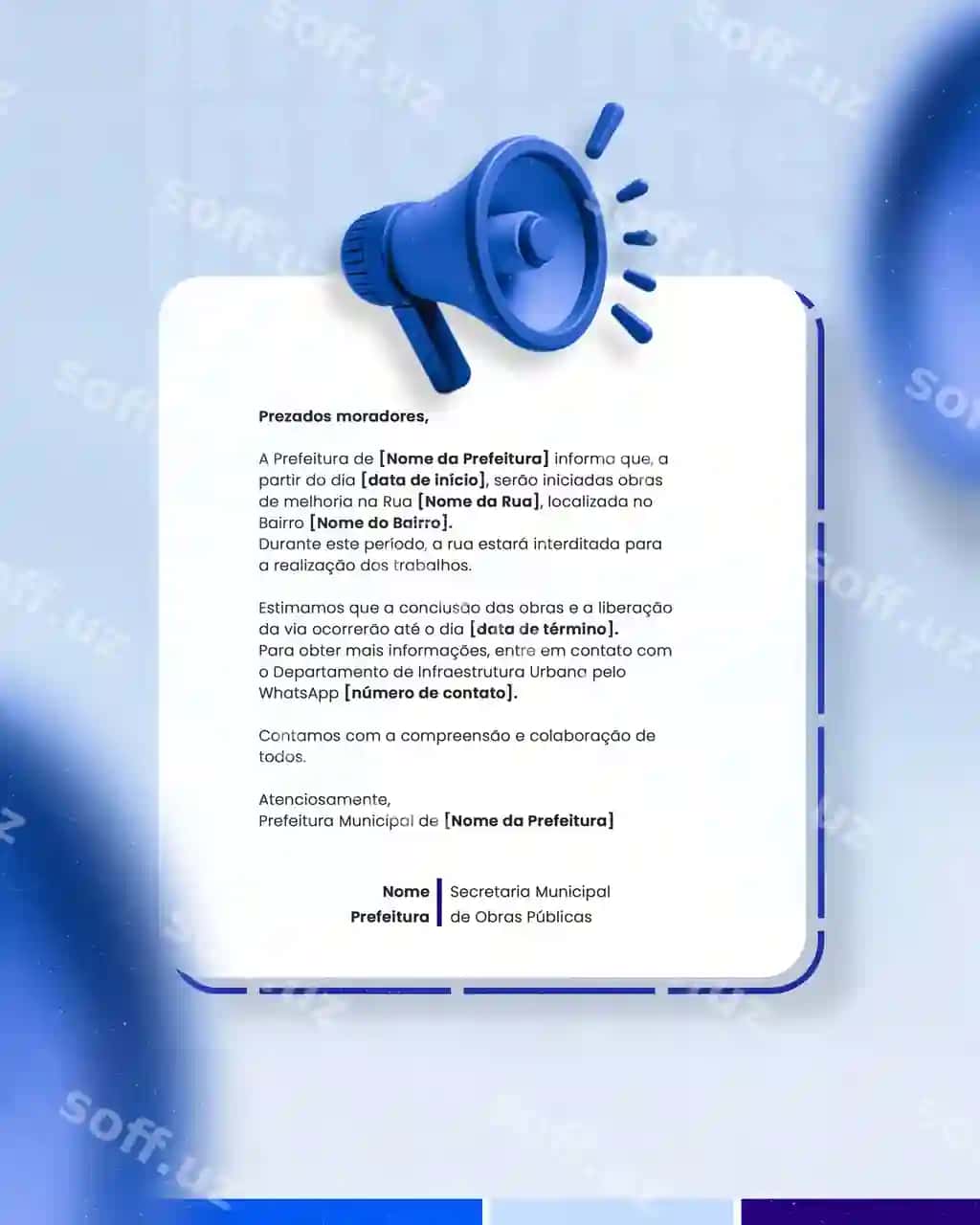 Shahar hokimiyati e'loni eslatma hisoboti muhim e'lon xabari | Prefeitura comunicado aviso informe importante announcement notice