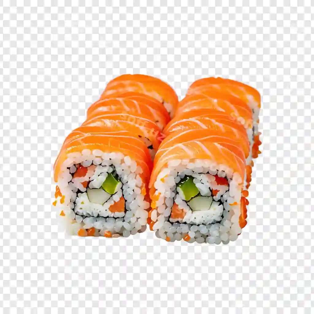 Sushi uchun shaffof orqa fonda oʻrnatish | Set sushi transparent background