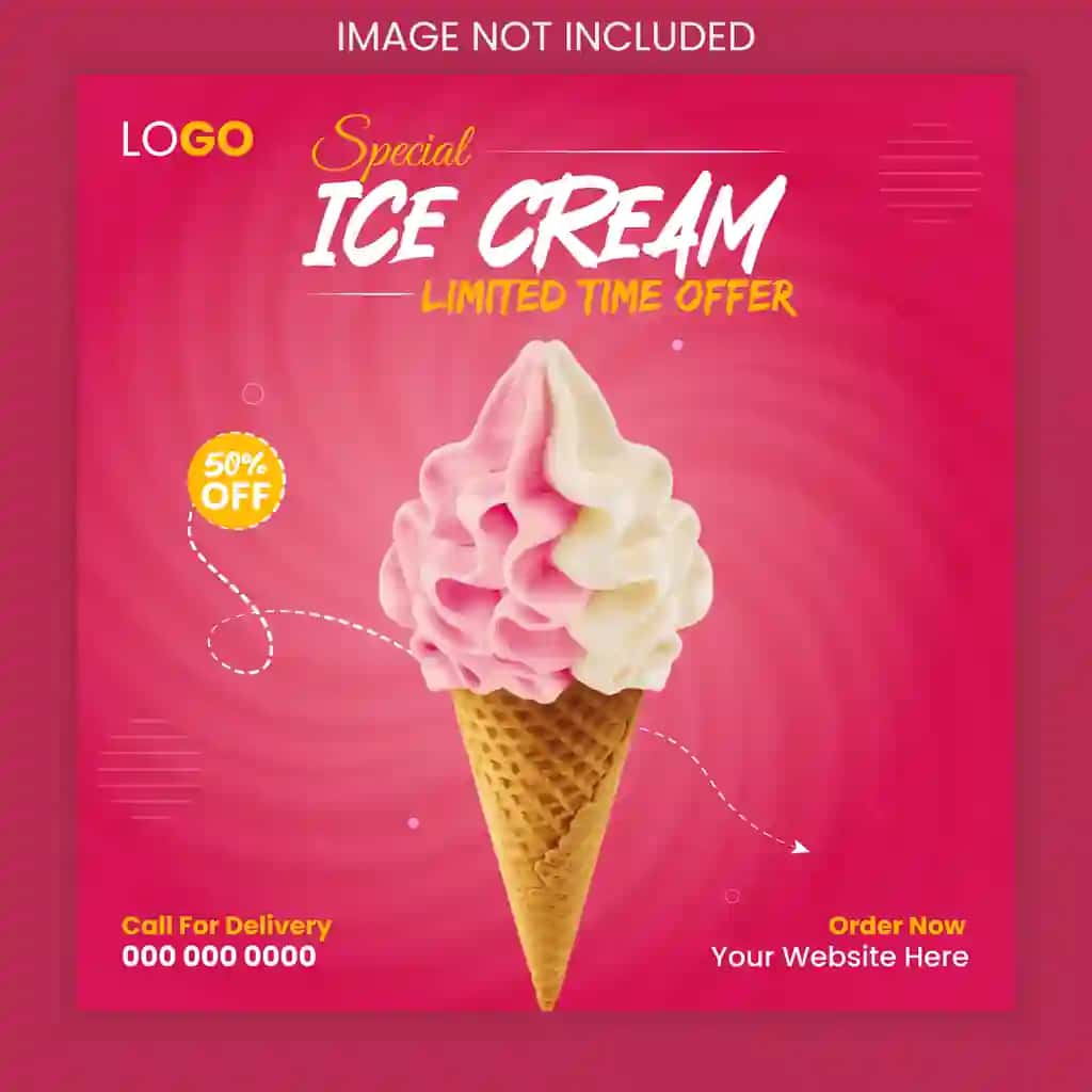 Vektor ijodiy zamonaviy mazali kvadrat ijtimoiy media post dizayni | Vector creative modern delicious square social media post design