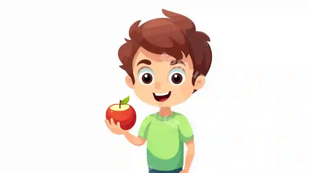 Sog'liq ovqatlanish uslubi besh yoshli o'g'il yangi olma chinovatini hazrat qilmoqda | Healthy eating lifestyle fiveyearold boy enjoying fresh apple snack