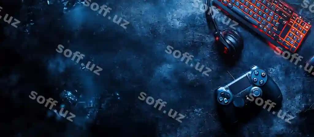 Gaming sozlamalari konsol klaviatura naushnik qora ko'k estetik | Gaming setup console keyboard headset dark blue aesthetic