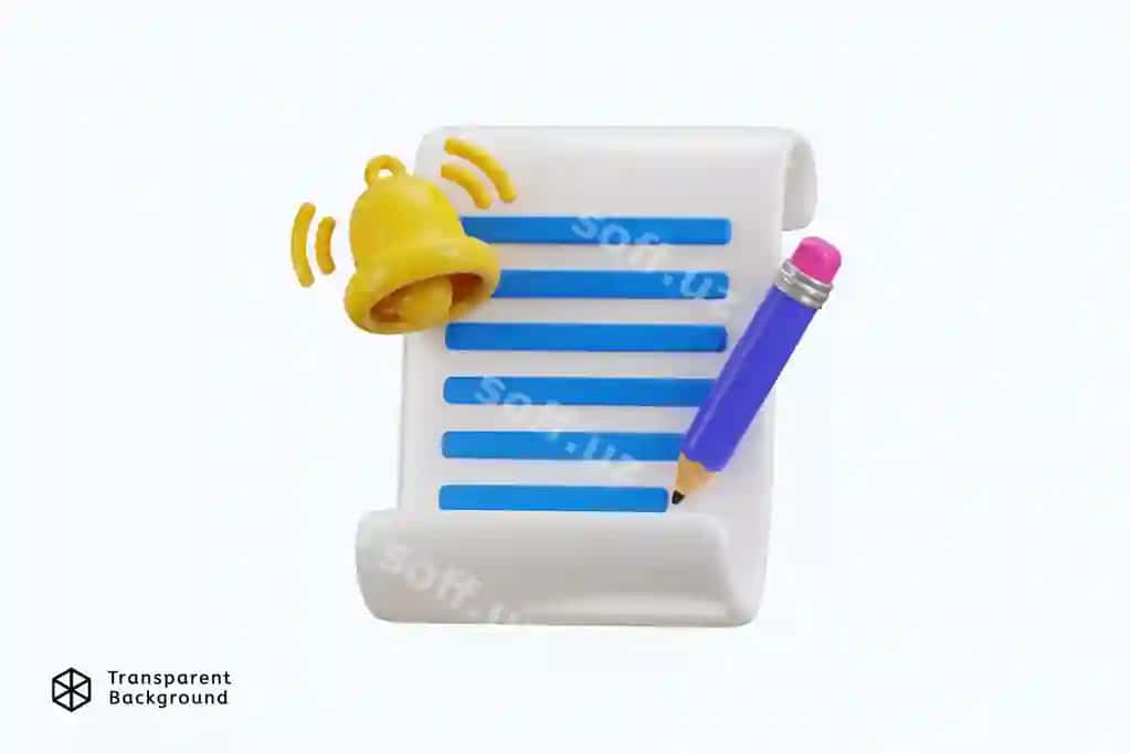Qog'oz qalam ikonasi 3d render konseptsiyasi ta'lim ikonasi vektor illustratsiyasi | Paper pencil icon 3d render concept education icon vector illustration