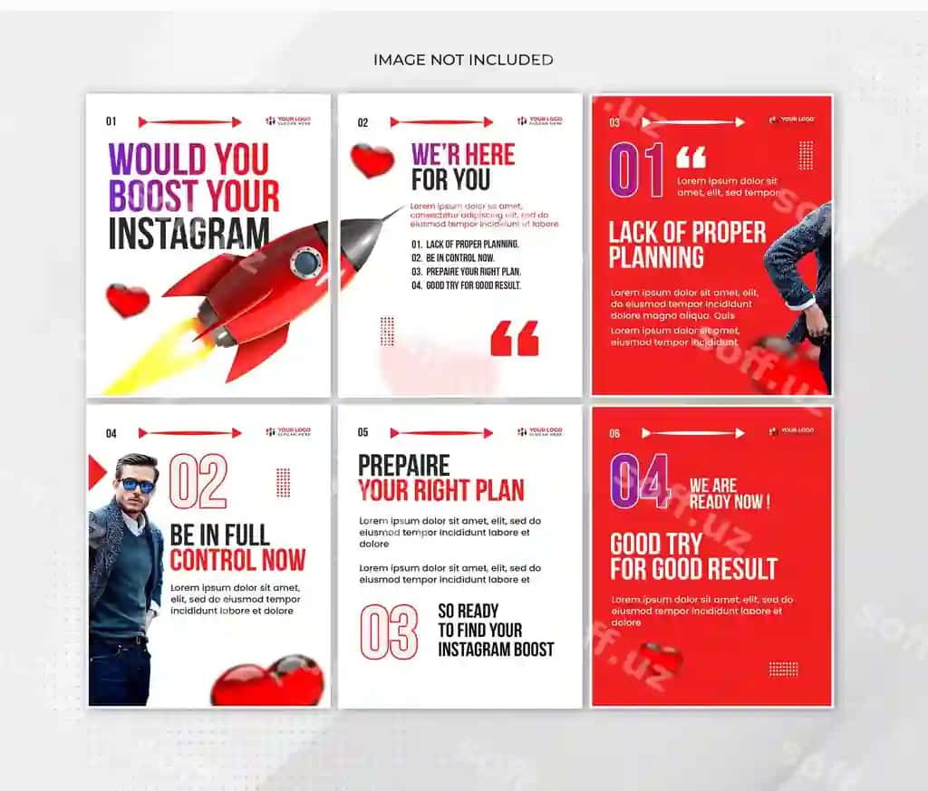 Instagram posti karusel ijtimoiy media post shabloni | Instagram post carousel social media post template