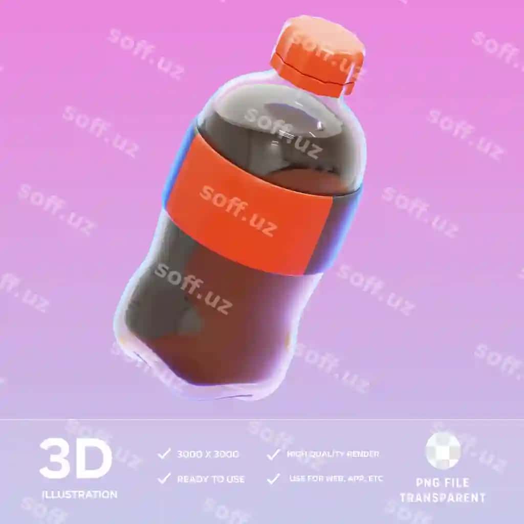 Psd yumshoq ichimlik 3D illustratsiya | Psd soft drink 3d illustration