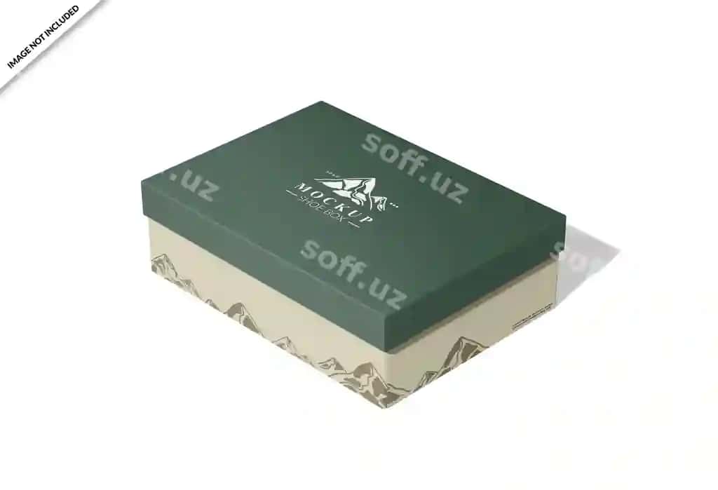 To'rtburchak poyabzal qutisi paketi namunasi | Rectangular shoe box package mockup