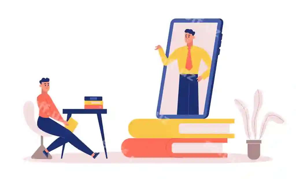 Elearning onlayn o'quv webinar vektor ta'lim | Elearning online study webinar vector education