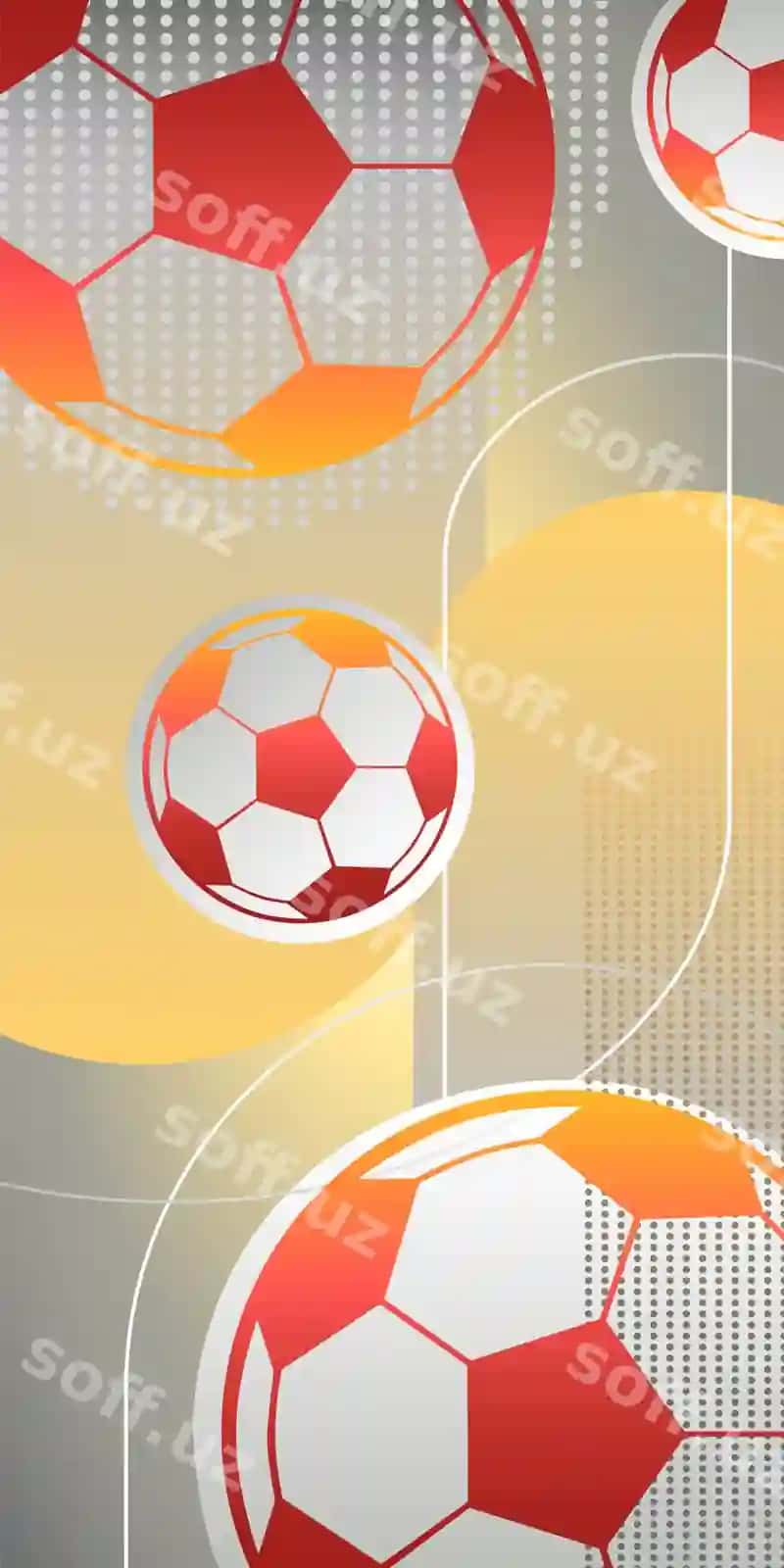 Sportli yorqin fon, futbollar va gradient ranglar bilan vektor | Sporty bright background with soccer balls gradient colors vector