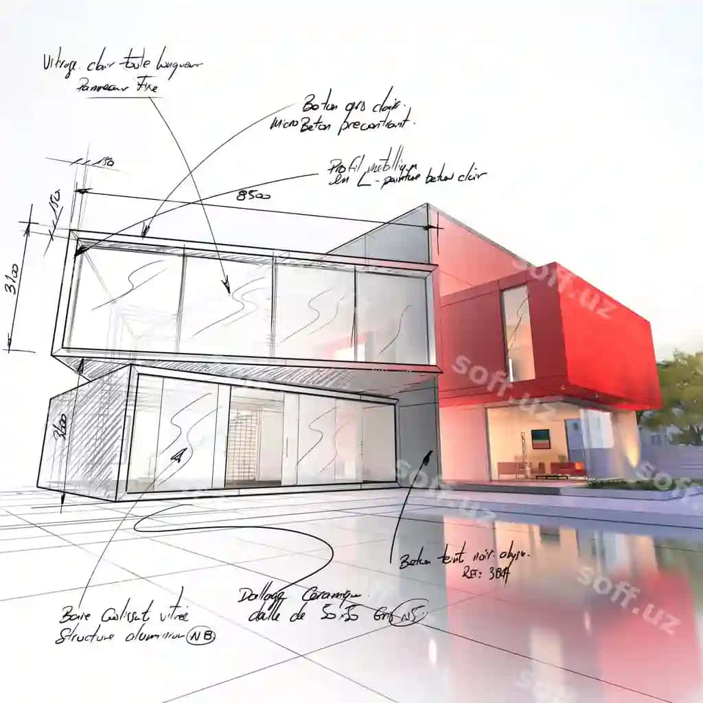 Ta'sirli zamonaviy uy hovuz bilan me'morchilik loyihtasi | Impressive modern house with pool architecture project
