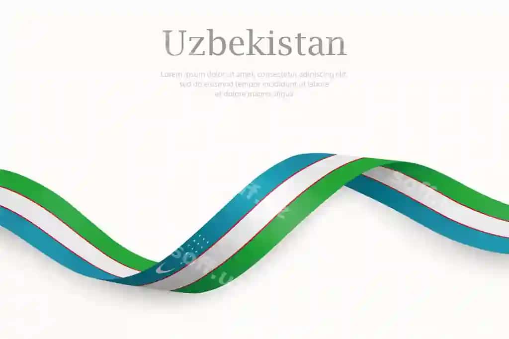 Oʻzbekiston bayrogʻi koʻrib oʻtayotgan lenta | Uzbekistan flag waving ribbon