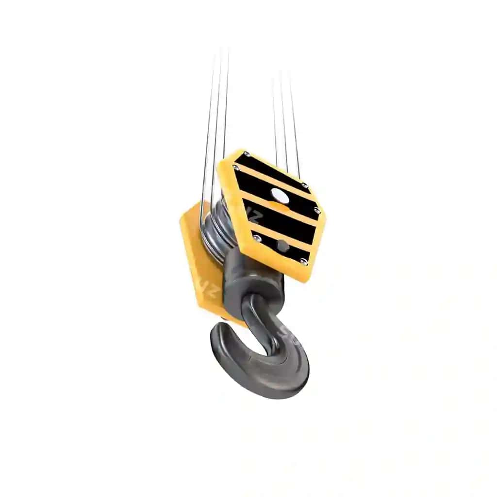 Ikon qurilish krani qozoni ajraltirilgan oq fonda 3d illustratsiyasi | Icon crane hook isolated white background 3d illustration