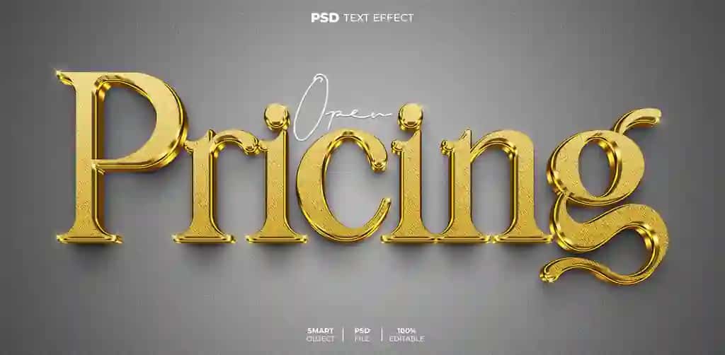 3D tahrirlanadigan matn effekti narxi | Pricing 3d editable text effect