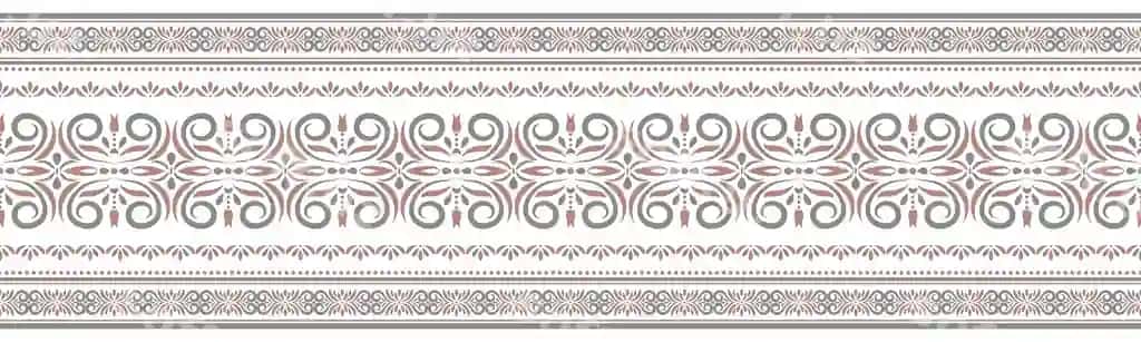 Bezatilgan devor panosi chegara sharqiy horizontal uzilsiz naqsh | Ornate wallpaper border eastern oriental horizontal seamless pattern