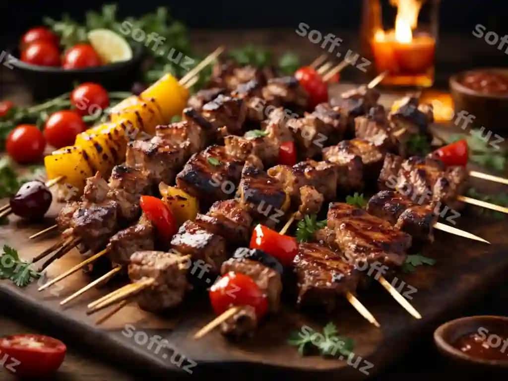 Shirin BBQ shashliklar goshtli, shirin BBQ shashliklar yumshoq, suvli va kino sifatidagi bo'lishi kerak | Delicious bbq skewers meat delicious bbq skewers should be tender juicy cinematic