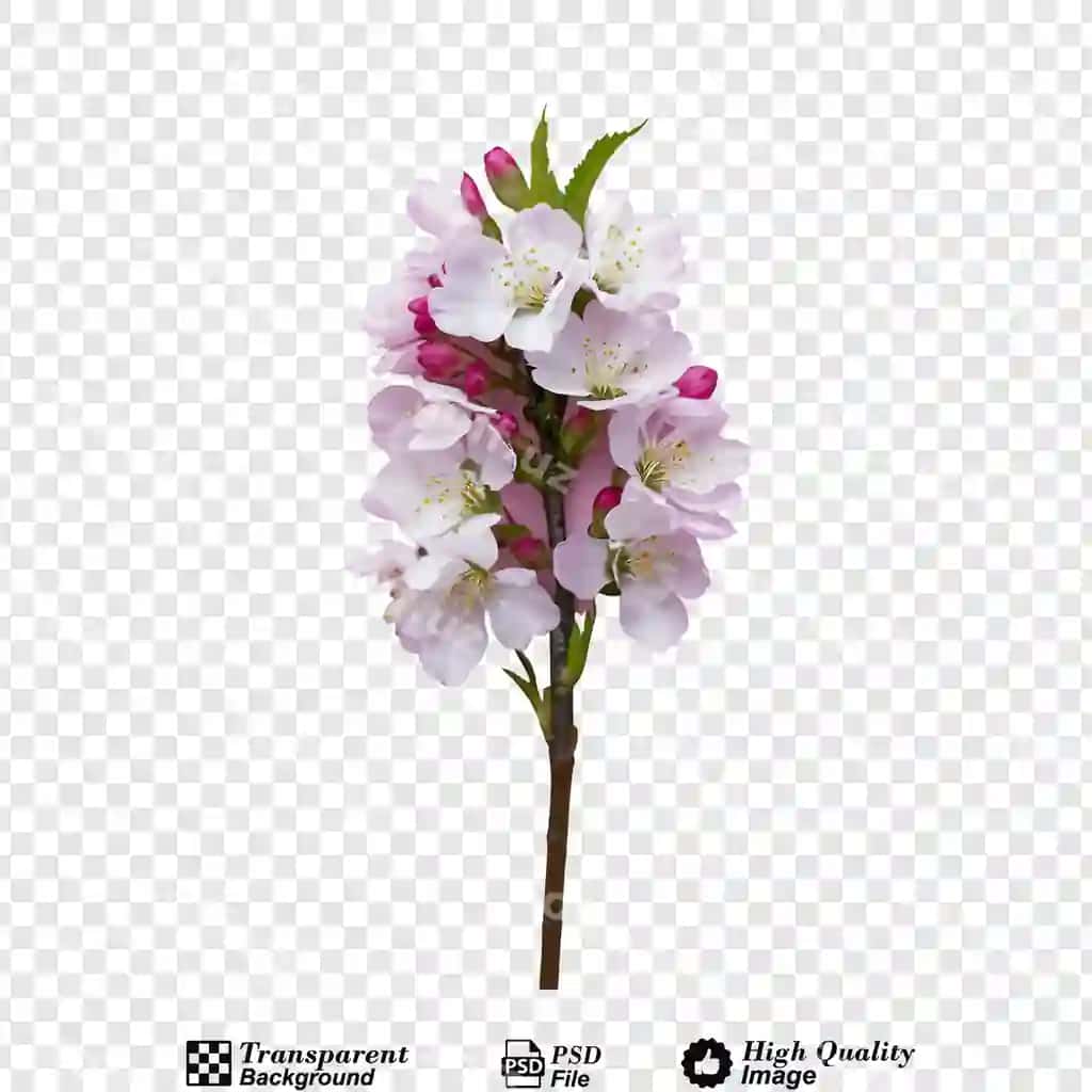 Olcha gul png ajraltirilgan shaffof orqa fon | Cherry blossom flower png isolated transparent background