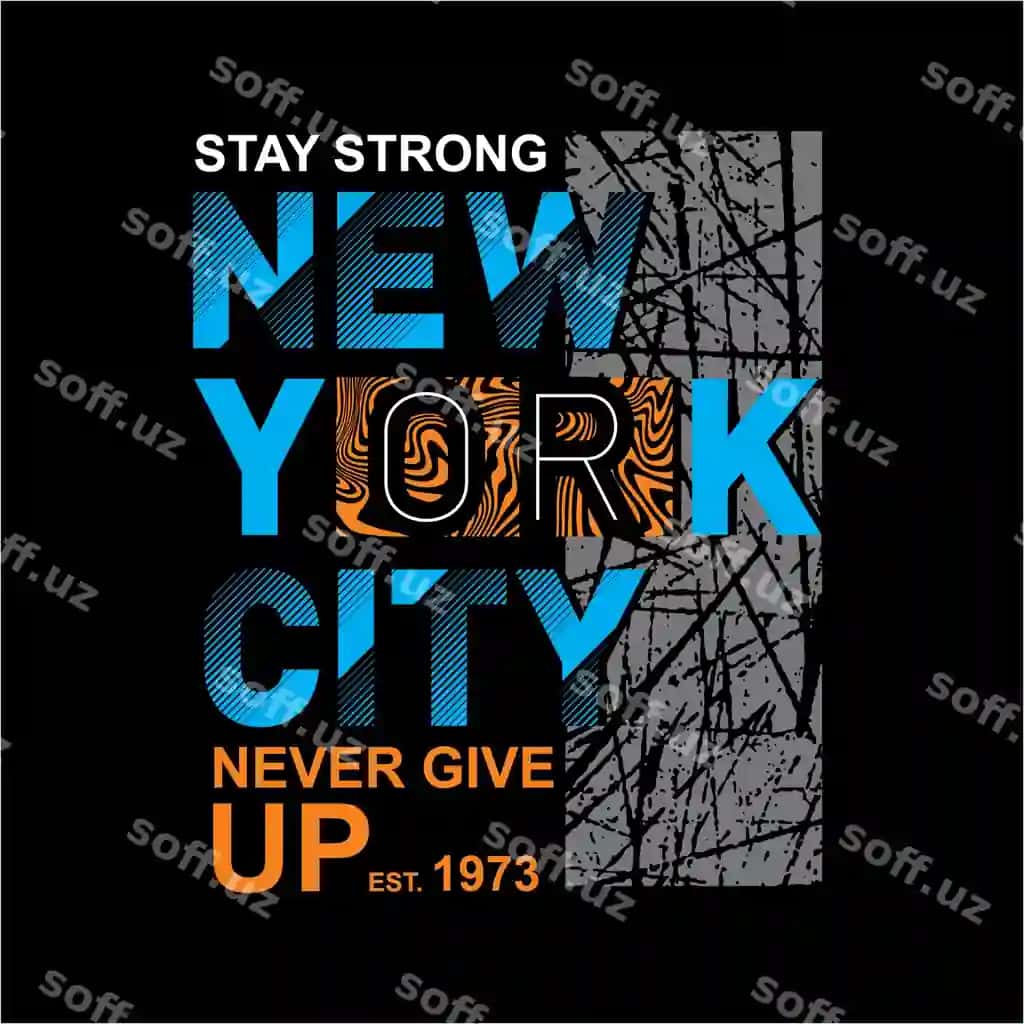 New York City hech qachon bermang grafika tipografiyasi premium vektor t | New york city never give up graphics typography premium vector t