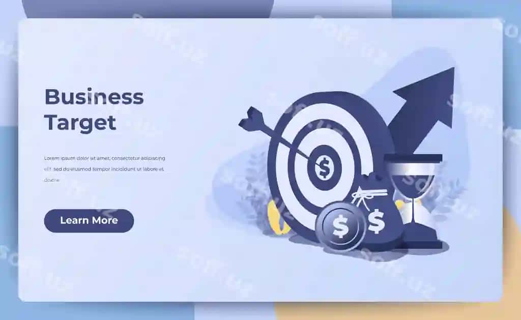 Qum soati bilan biznes kontseptsiyasi biznes maqsadiga erishish | Business concept business target goal achievement with hourglass