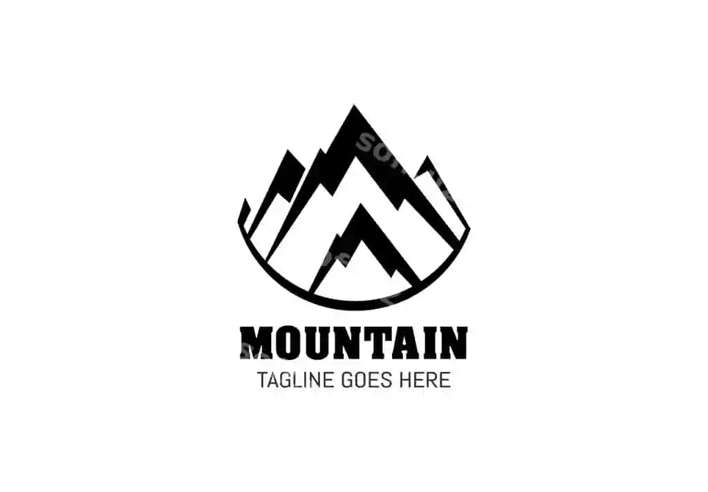 To'pka siluetlari qatorga koyilgan to'pka tabiat ekspeditsiyasi logotipi | Mountain silhouettes lined up mountain nature expedition logo