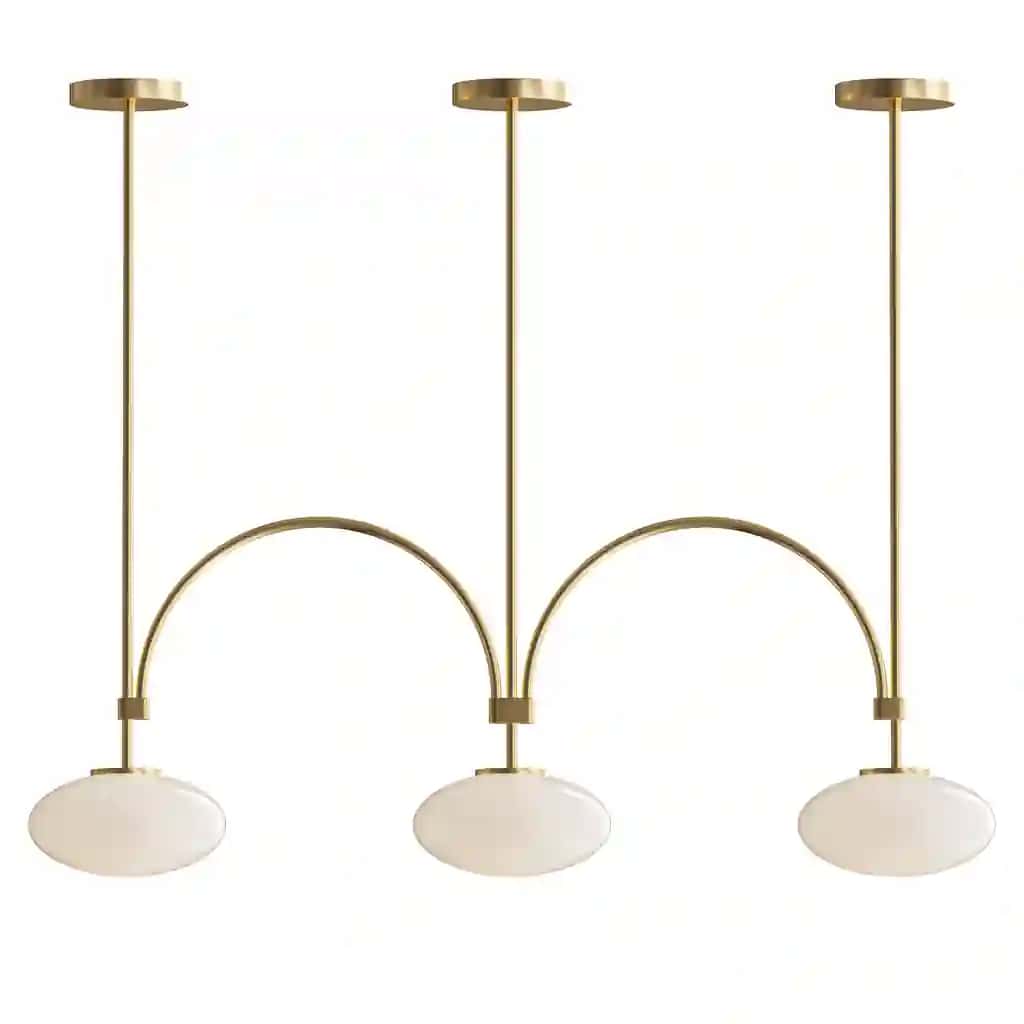 Milo Linear Brass Glass Pendant Lamp