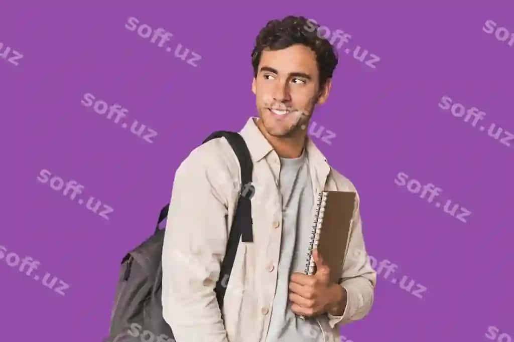 Yosh ispan talaba daftar bilan boshqa tomonga qaraydi gulchi quvonchi | Young hispanic student with notebook looks aside smiling cheerful pleasant
