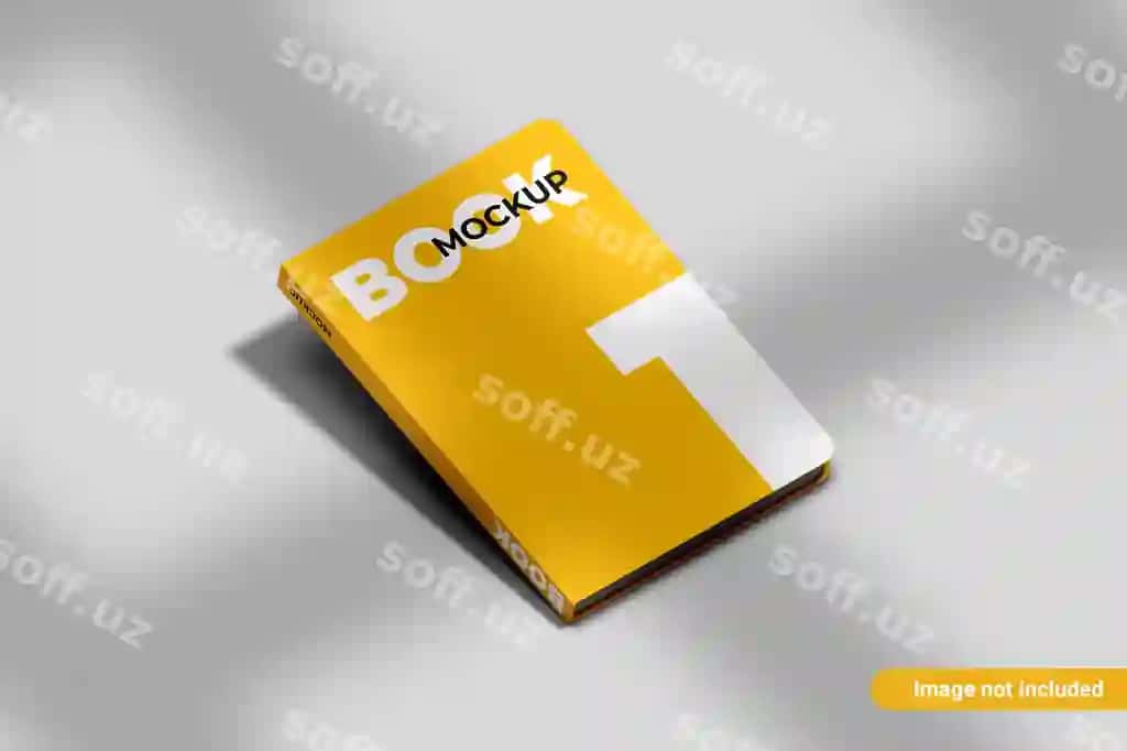 Aylanma kitob qopliq mockup perspektiva ko'rinish | Rounded book cover mockup perspective view
