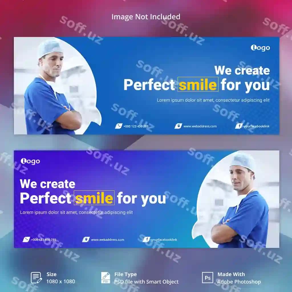 Sovuq tibbiy soxta ijtimoiy media varaq shabloni | Health care social media cover template