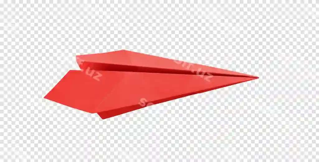 Qizil qog'oz samolyot origami ajraltirilgan oq fonda | Red paper plane origami isolated white background