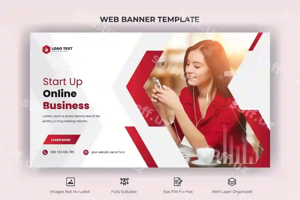 Ijodiy biznes marketingi veb banneri va YouTube miniatyurasi shabloni | Creative business marketing web banner youtube thumbnail template