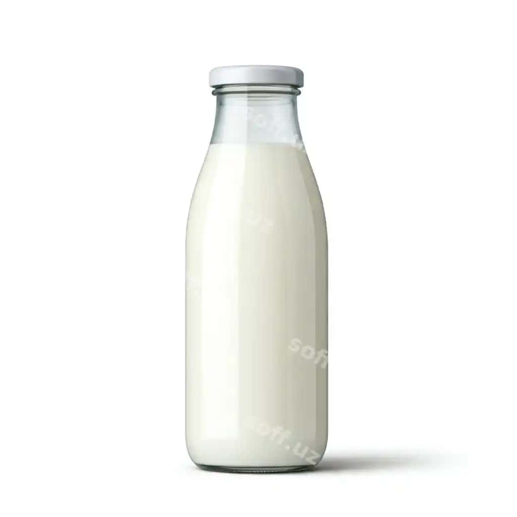 Bu kumush kapexli sut shishasi. | Bottle milk with silver cap it