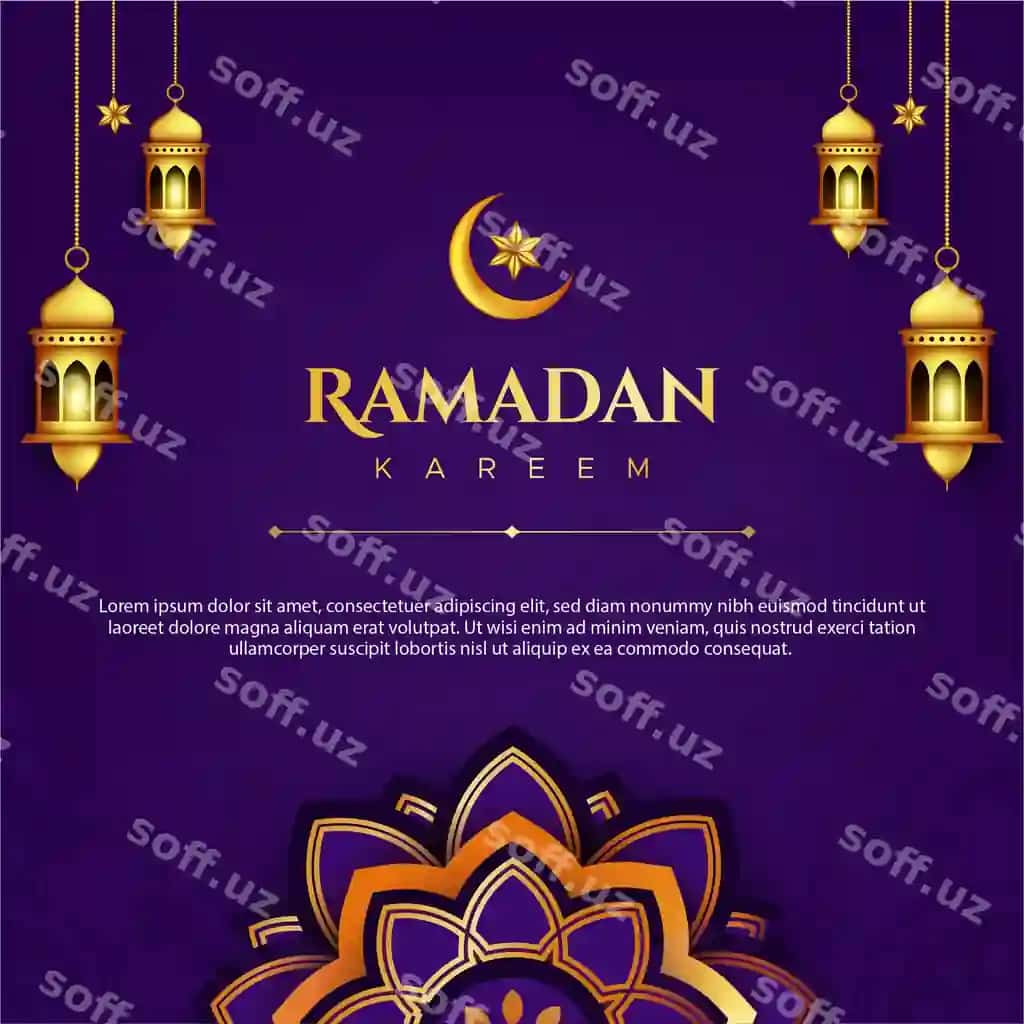 Ramazon katta tabrik kartasi qog'oz uslubi | Ramadan kareem greeting card paper style