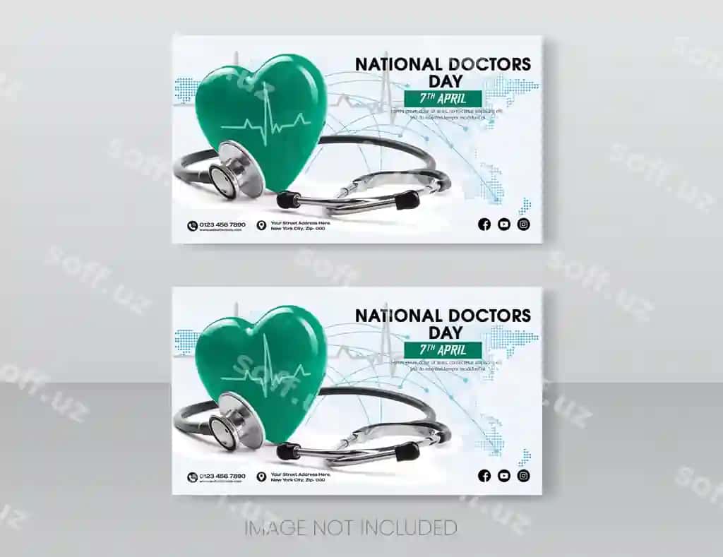 Sog'liqni saqlash tibbiy veb baner dizayn shabloni | Healthcare medical web banner design template