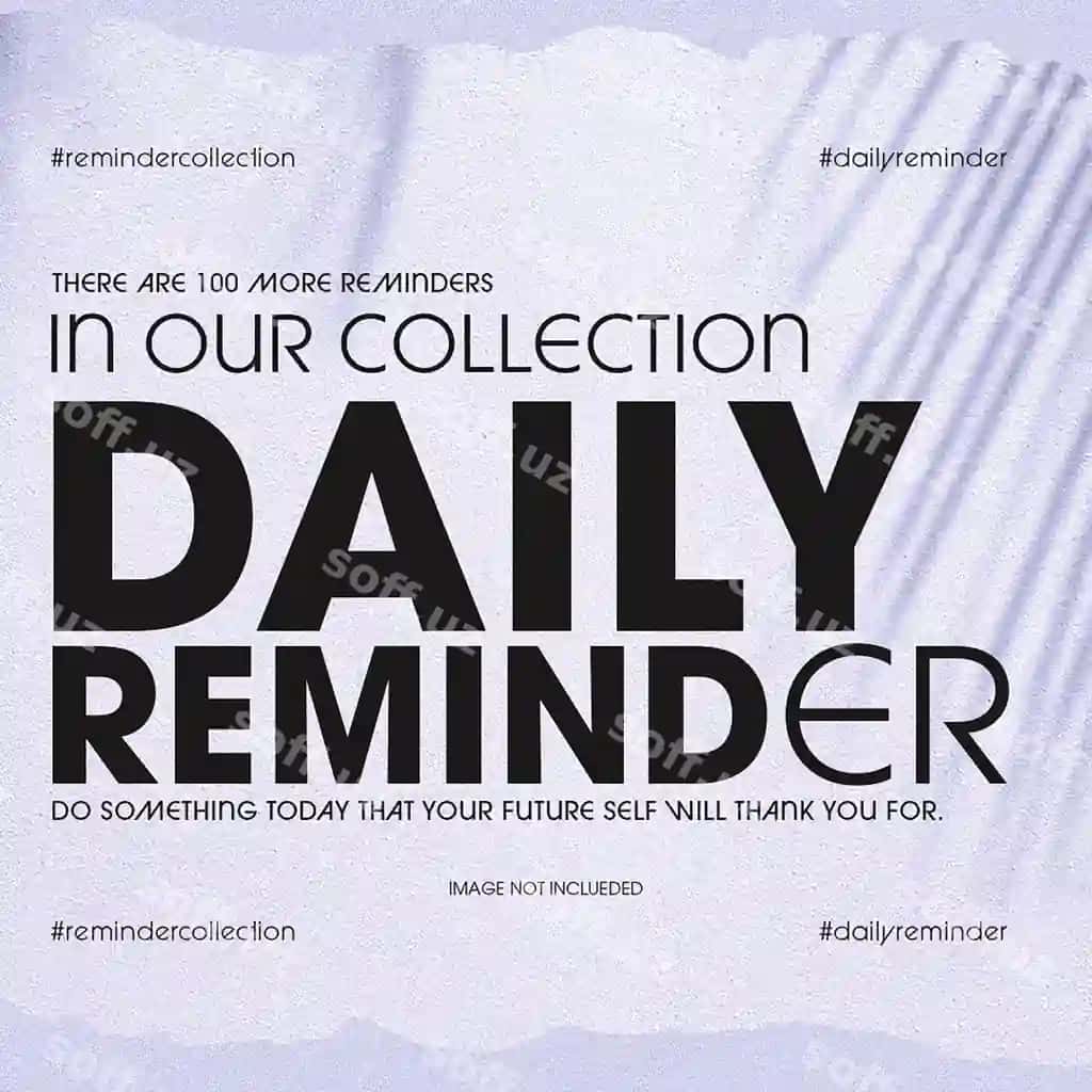 Psd kunlik eslatma Instagram post shablon | Psd daily reminder instagram post template