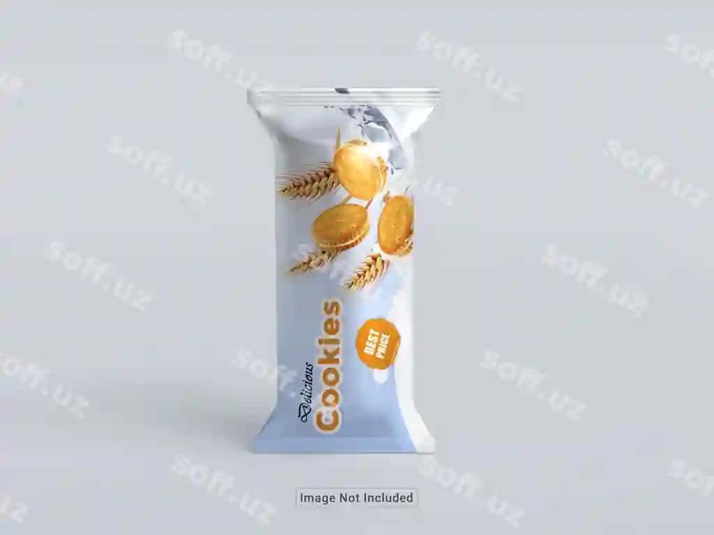 Psd glossy biskit qadoqlash namunasi | Psd glossy biscuit packaging mockup