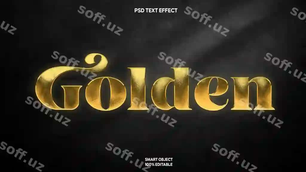 Bog'liq tahrir qilish mumkin PSD-realistic o'tpash matn effekti | Luxury editable text effect psdrealistic golden text effect